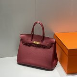 Hermes Birkin 35cm Togo leather Handbags Burgundy