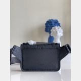 Louis Vuitton Knockoff S Lock Sling Bag Taurillon M58487 Black Bags