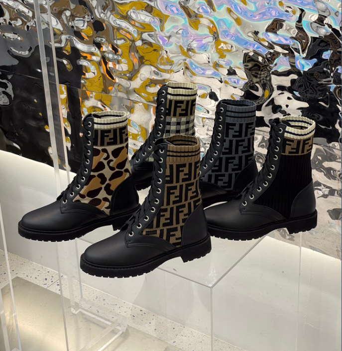 Fendi Domino Black leather biker